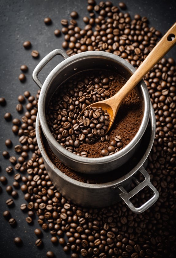 brewing coffee in saucepan