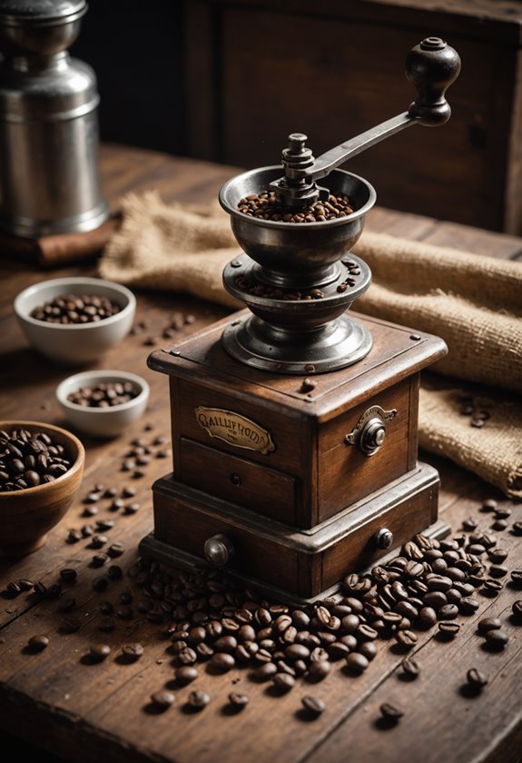 freshly ground coffee beans