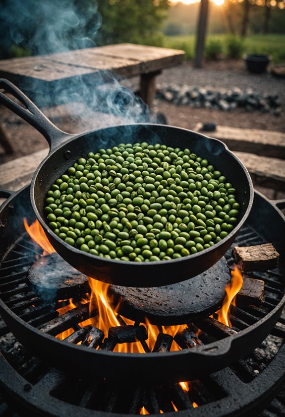 grill coffee beans roasting