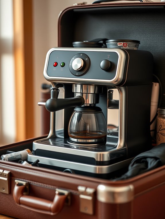 coffee machine in luggage